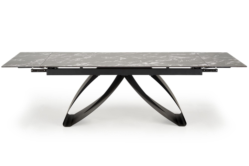 HILARIO stół rozkładany 180-260/90/75/125 cm, blat - czarny marmur, nogi - czarny
