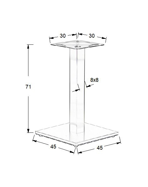 Podstawa do stolika SH-2002-1/S/8 - wysokość 71 cm 45x45cm