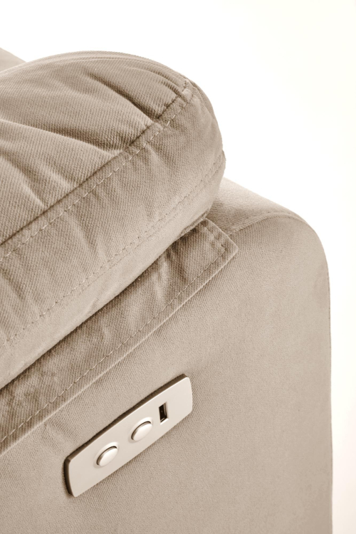 LORIS fotel z funkcją elektrycznego rozkładania / gniazdo USB beżowy