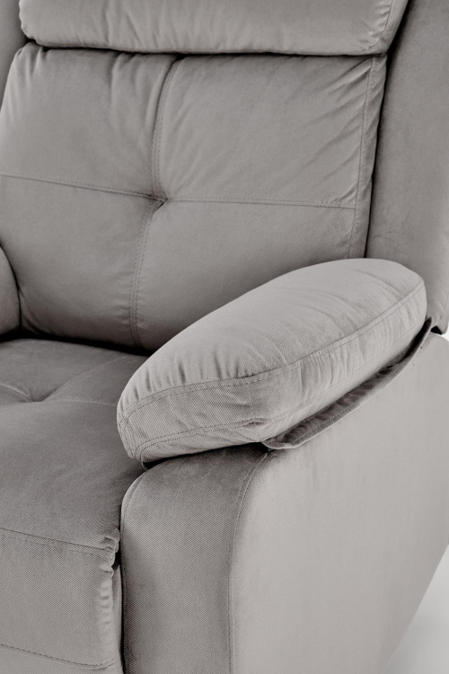 LORIS fotel z funkcją elektrycznego rozkładania / gniazdo USB popielaty