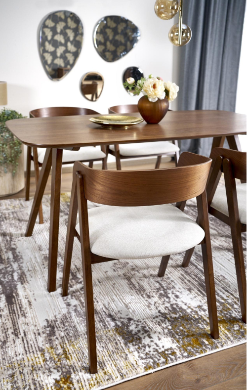 MIGUEL stół 160/90/75 cm, blat - orzechowy, noga - orzechowy