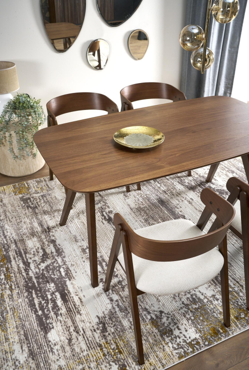 MIGUEL stół 160/90/75 cm, blat - orzechowy, noga - orzechowy