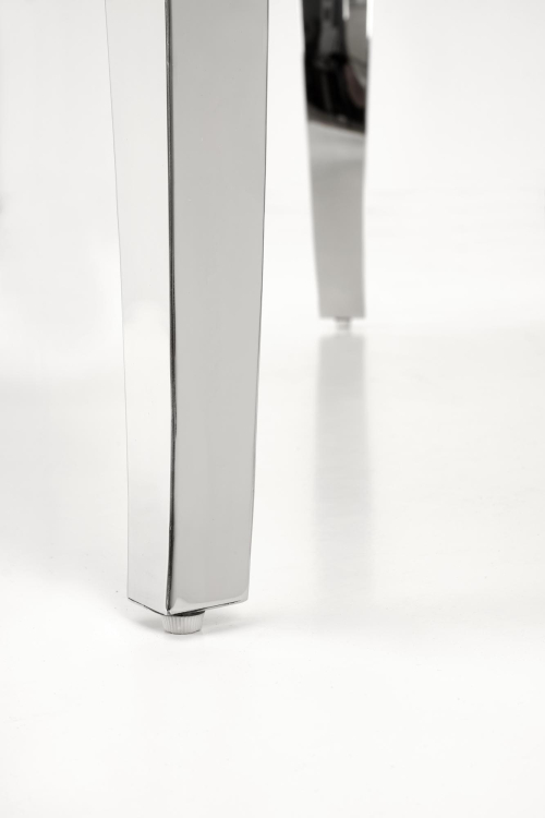 REGINALD stół okrągły 120/76 cm, blat - biały marmur, nogi - srebrny