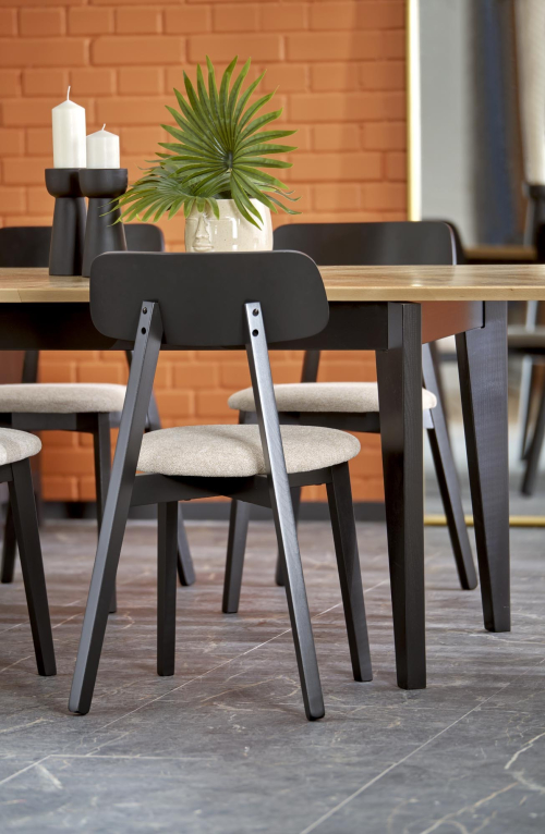 EDMONDO stół rozkładany 160-240/90/75 cm, dąb naturalny / czarny