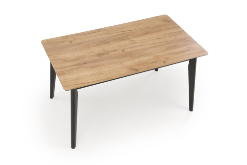 GULIAN stół rozkładany 140-180/80/76 cm, blat - dąb wotan, nogi - czarny