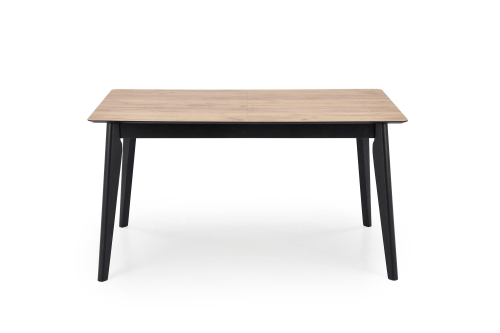 GULIAN stół rozkładany 140-180/80/76 cm, blat - dąb wotan, nogi - czarny