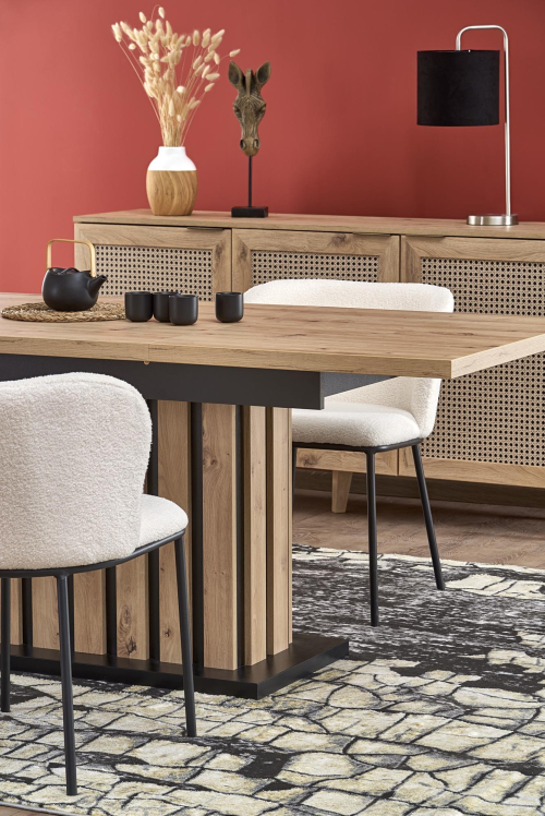 LAMELLO stół rozkładany 160-210/90/76 cm dąb artisan/czarny