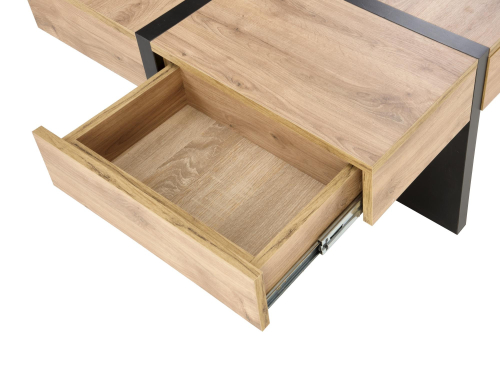 SEVILLA S ława z szufladami, blat: dąb craft, nogi: czarny 