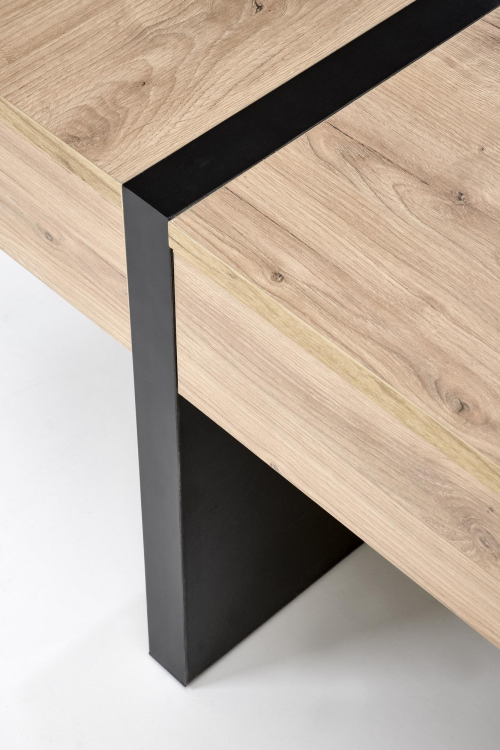 SEVILLA S ława z szufladami, blat: dąb craft, nogi: czarny 