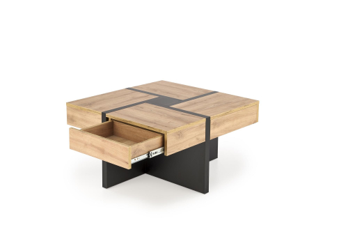 SEVILLA S ława z szufladami, blat: dąb craft, nogi: czarny 