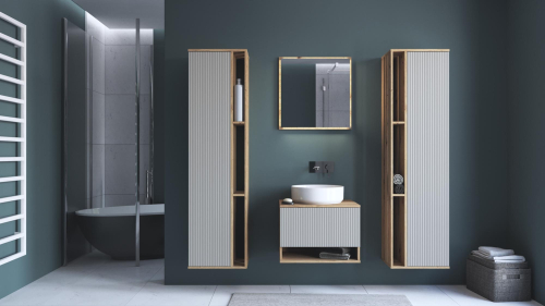 AVIOLA Lustro 60 cm + LED dąb artisan