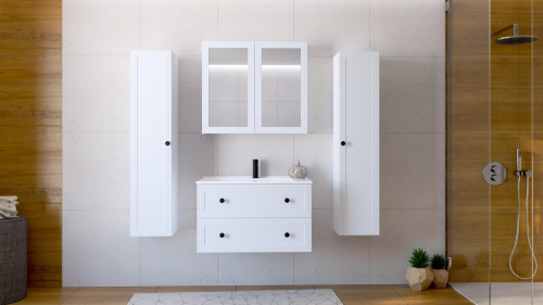 TORETO Szafka pod umywalkę 80/2S (MDF ramiak) biały