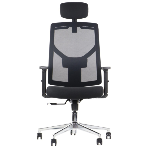 CURTIZ Fotel biurowy obrotowy czarny podstawa chromowana