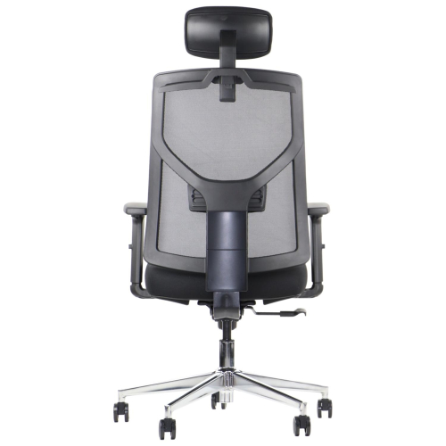 CURTIZ Fotel biurowy obrotowy czarny podstawa chromowana