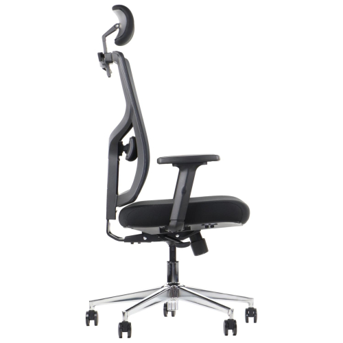 CURTIZ Fotel biurowy obrotowy czarny podstawa chromowana