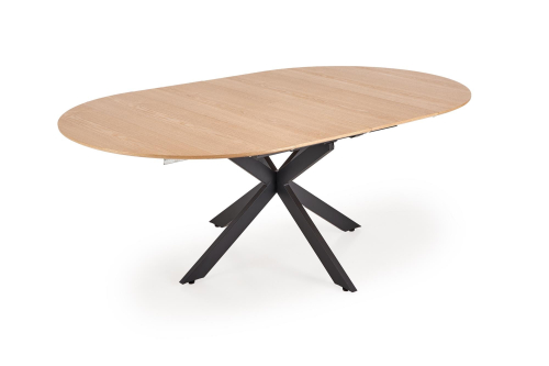 ACORD stół rozkładany 120-200 x 120 x 75 cm, naturalny / czarny