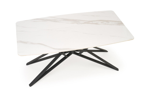 ALFREDO stół rozkładany 160-240/91/76 cm, biały marmur / czarny