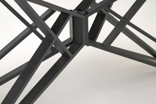 ALFREDO stół rozkładany 160-240/91/76 cm, biały marmur / czarny