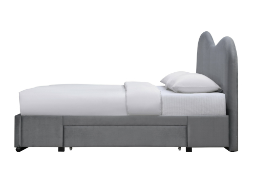 AMBER 160 łóżko z szufladami popiel velvet