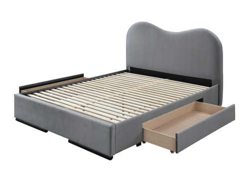 AMBER 160 łóżko z szufladami popiel velvet