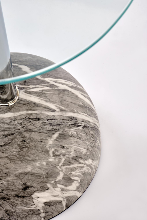 ARIANA ława, popielaty marmur / transparentny