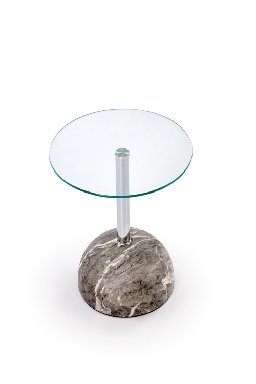 ARIANA ława, popielaty marmur / transparentny