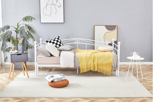 ARIZA łóżko z wysuwanym dodatkowym materacem, biały