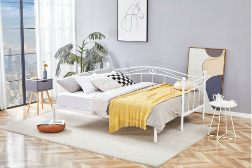 ARIZA łóżko z wysuwanym dodatkowym materacem, biały