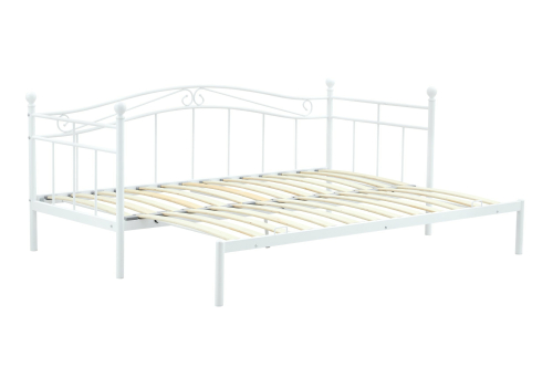 ARIZA łóżko z wysuwanym dodatkowym materacem, biały