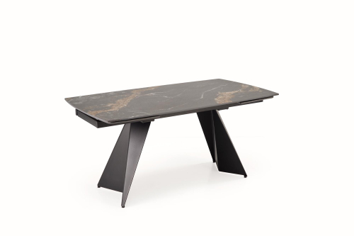 ARMANI stół rozkładany, czarny marmur / czarny