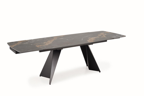 ARMANI stół rozkładany, czarny marmur / czarny