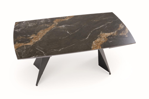 ARMANI stół rozkładany, czarny marmur / czarny