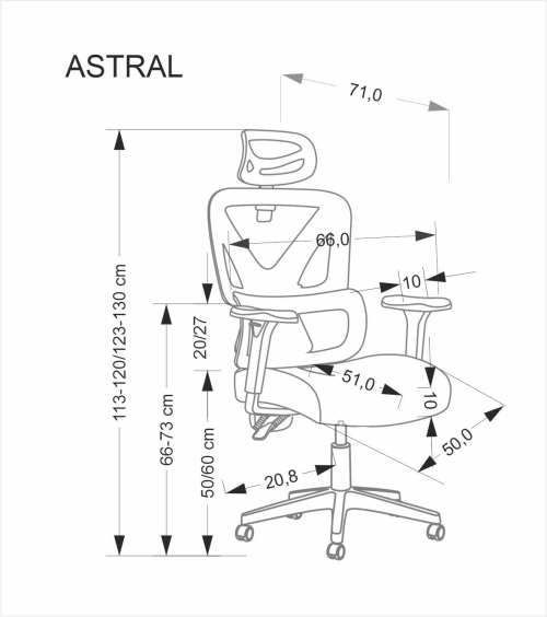 ASTRAL fotel biurowy obrotowy czarny