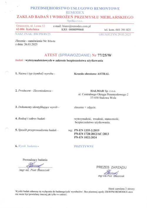 ASTRAL fotel biurowy obrotowy czarny