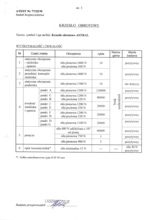 ASTRAL fotel biurowy obrotowy czarny
