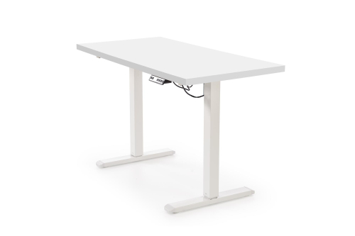 B54 biurko z funkcją regulacji wysokości, blat - biały, stelaż - biały