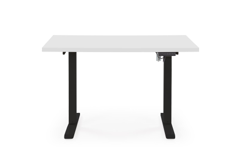 B54 biurko z funkcją regulacji wysokości, blat - biały, stelaż - czarny