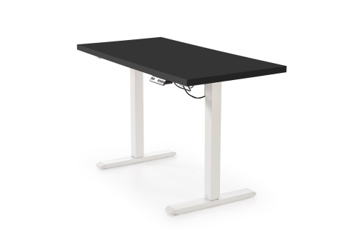 B54 biurko z funkcją regulacji wysokości, blat - czarny, stelaż - biały