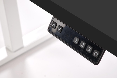 B54 biurko z funkcją regulacji wysokości, blat - czarny, stelaż - biały