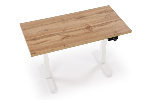 B54 biurko z funkcją regulacji wysokości, blat - dąb artisan, stelaż - biały