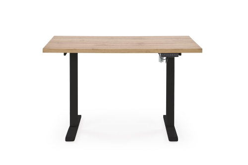 B54 biurko z funkcją regulacji wysokości, blat - dąb artisan, stelaż - czarny