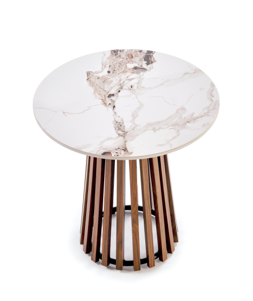 CARINA_S  ława beżowy marmur / orzechowy