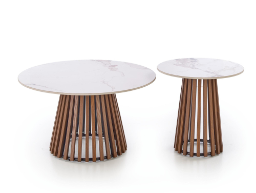 CARINA_S  ława beżowy marmur / orzechowy