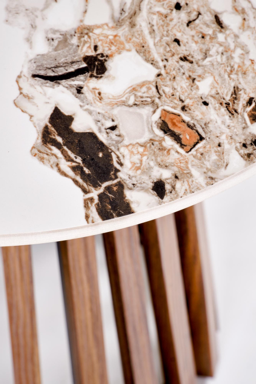 CARINA_S  ława beżowy marmur / orzechowy