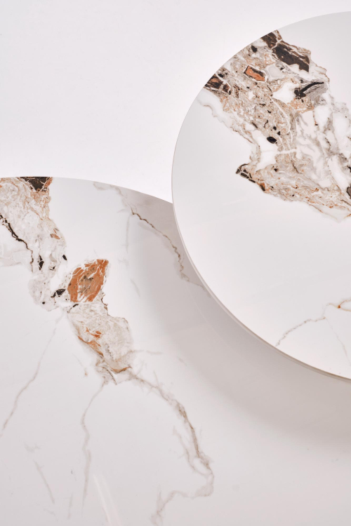 CARINA  ława beżowy marmur / orzechowy