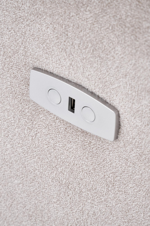 CARINIO fotel wypoczynkowy rozkładany/masaź jasny beżowy