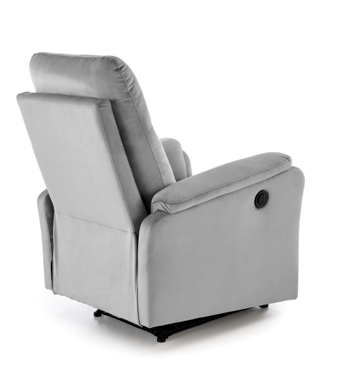 CROCUS fotel wypoczynkowy z funkcją elektrycznego rozkładania, popielaty