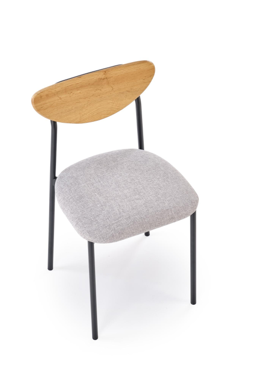 DICKY zestaw stół + 4 krzesła,  naturalny / czarny / popielaty