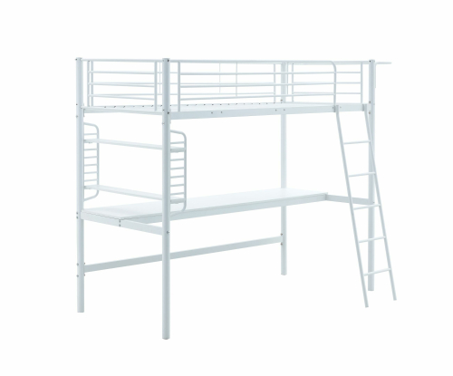 DOLCE łóżko piętrowe z biurkiem i organizerem, biały