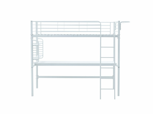 DOLCE łóżko piętrowe z biurkiem i organizerem, biały